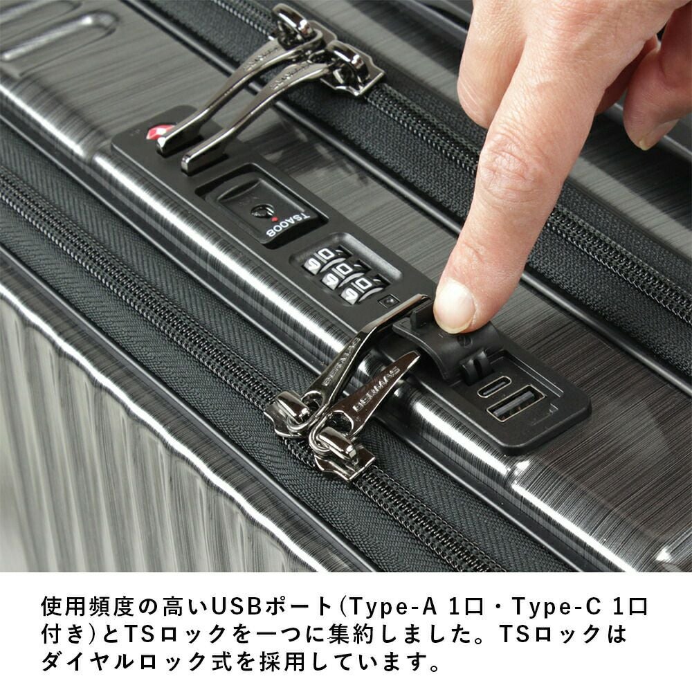 スーツケース機内持ち込みフロントオープンBERMASバーマスSサイズ33L1泊2泊3泊軽量USBポート付きキャリーケースビジネス仕事短期出張機内持込おしゃれ旅行60523