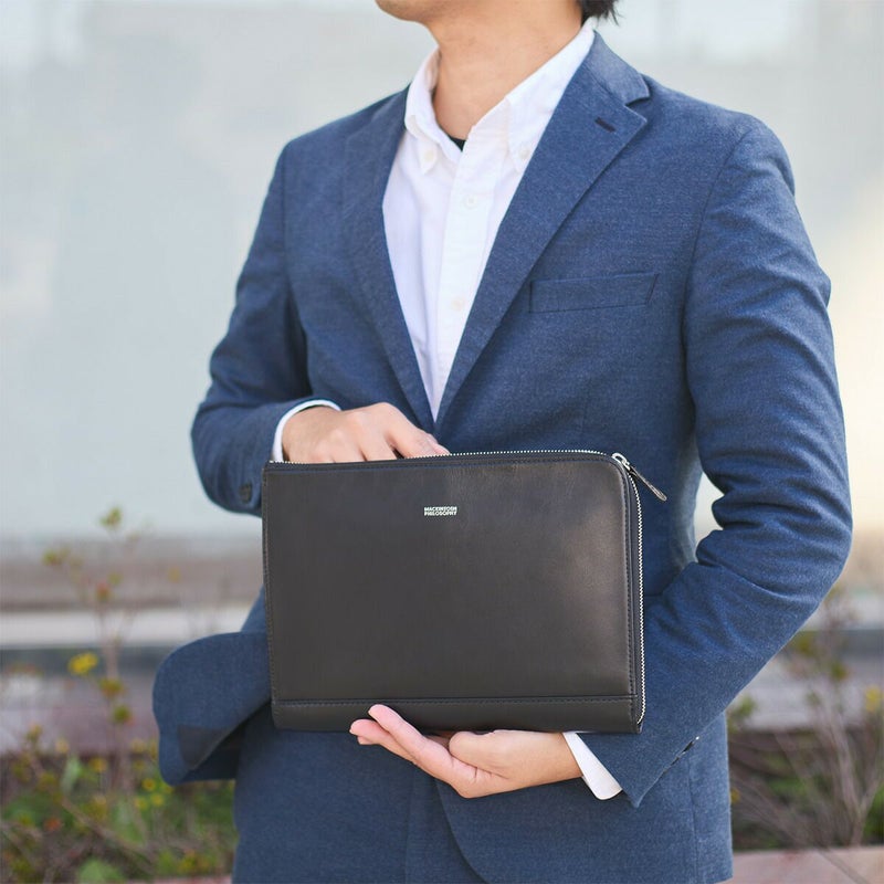 マッキントッシュフィロソフィークラッチバッグセカンドバッグMACKINTOSHPHILOSOPHYブレイヴァル本革大きめ大容量メンズセカンドバックファスナー革レザー結婚式葬式冠婚葬祭二次会73117
