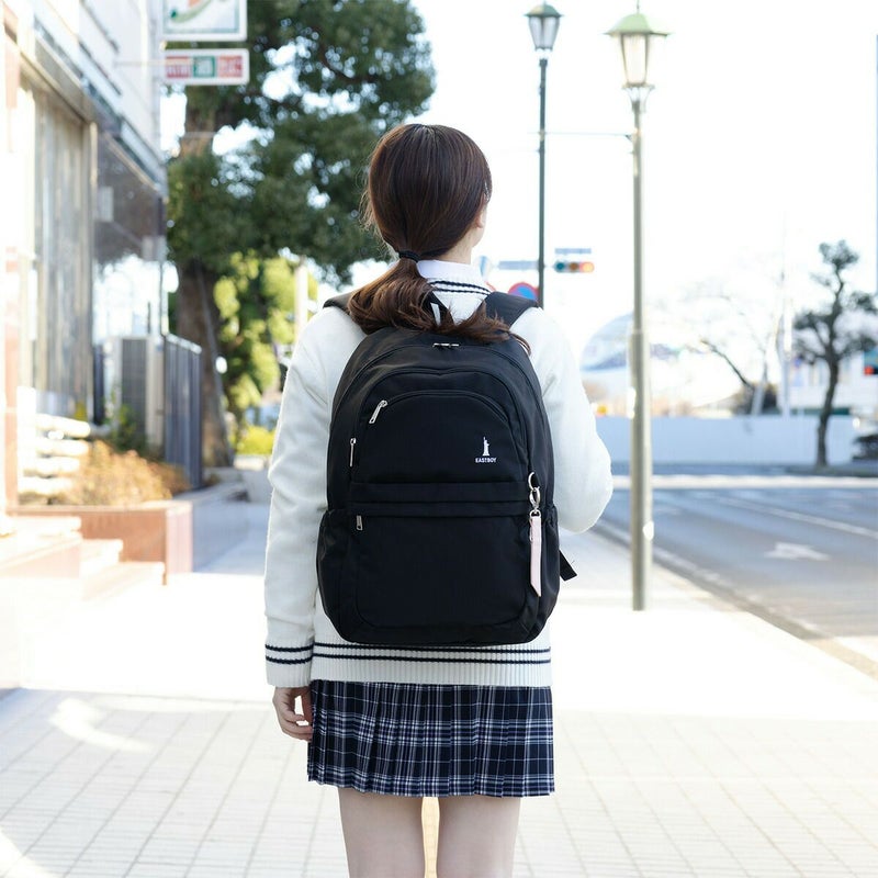 イーストボーイリュック通学女子女子高生EASTBOY32LB4A4レディース中学生高校生リュックサックスクールリュック通学リュックブランド撥水大容量可愛いシンプル黒ブラックEASTBOYEBA101