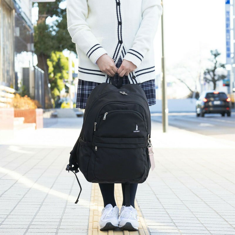 イーストボーイリュック通学女子女子高生EASTBOY32LB4A4レディース中学生高校生リュックサックスクールリュック通学リュックブランド撥水大容量可愛いシンプル黒ブラックEASTBOYEBA101