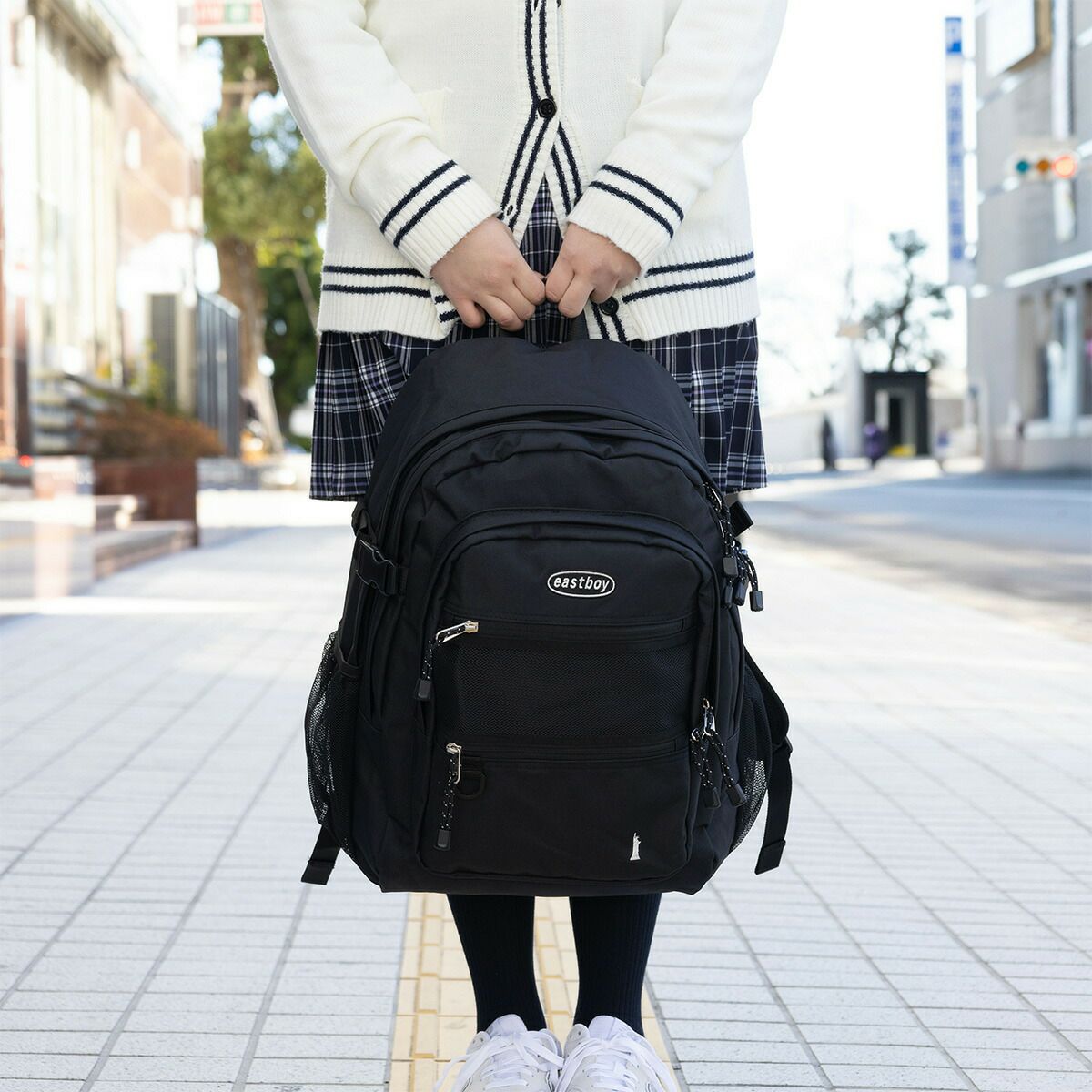 イーストボーイリュック通学女子中学生高校生メッシュリュック女子高生EASTBOY33LB4A4レディースリュックサックスクールリュック通学リュックブランド大容量かわいい黒ブラックEASTBOY5209183