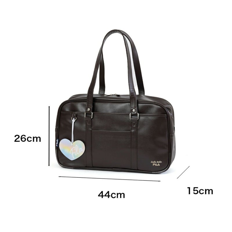 フィラスクールバッグFILA合皮A4女子中学生高校生女子高生レディーススクールバックサブバッグサブバックスクバブランド通学おしゃれかわいい大容量ブラックブラウン7895