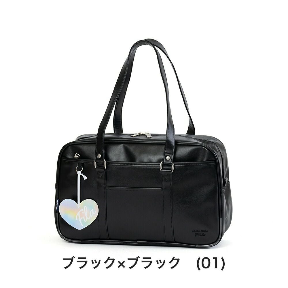 フィラスクールバッグFILA合皮A4女子中学生高校生女子高生レディーススクールバックサブバッグサブバックスクバブランド通学おしゃれかわいい大容量ブラックブラウン7895
