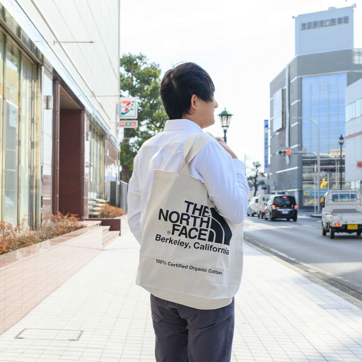 ノースフェイストートバッグコットンTHENORTHFACEザノースフェイスオーガニックコットントートメンズレディース通学学生買い物アウトドアキャンプ人気ザ・ノース・フェイスNM82385