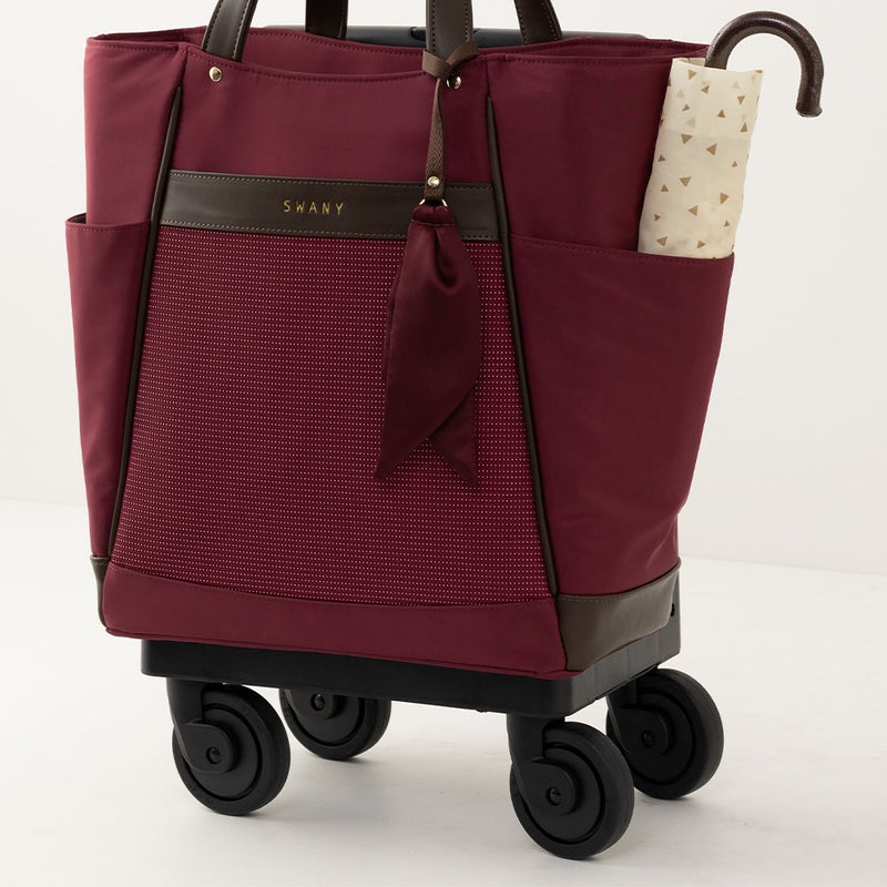 スワニーキャリーバッグSWANYクルボM18Mサイズショッピングカートメンズレディース4輪ストッパー付きキャリーケースソフト機内持ち込みスワニーバッグ50代60代70代D-677