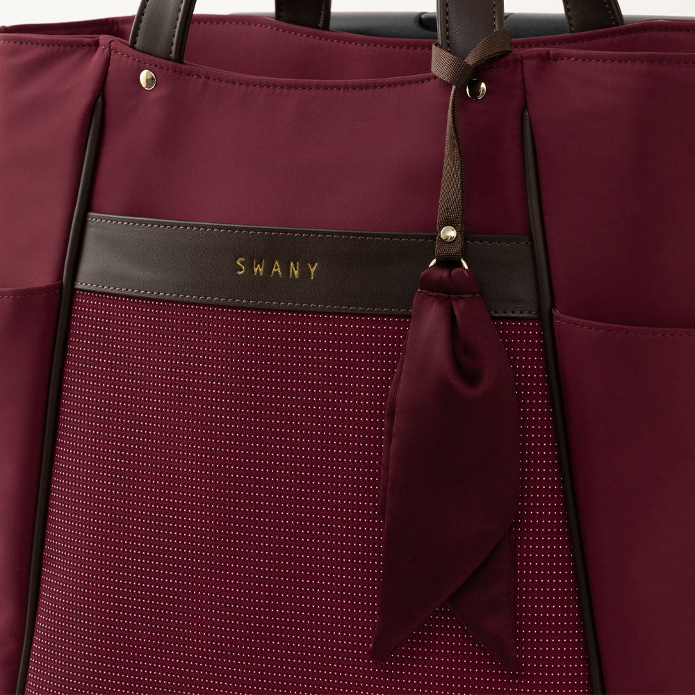 スワニーキャリーバッグSWANYクルボM18Mサイズショッピングカートメンズレディース4輪ストッパー付きキャリーケースソフト機内持ち込みスワニーバッグ50代60代70代D-677