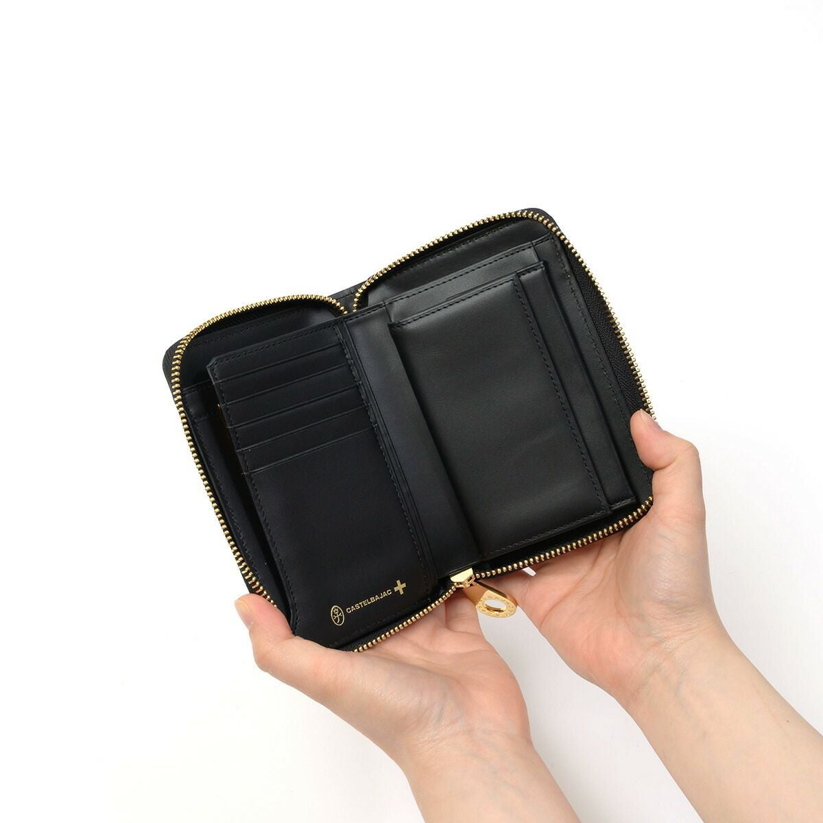 カステルバジャック財布ミドルウォレット縦型ラウンドファスナーメンズレディースマドレーヌCASTELBAJAC長財布小さめバジャック本革革レザー2つ折りミドル財布人気ブランド大容量65632