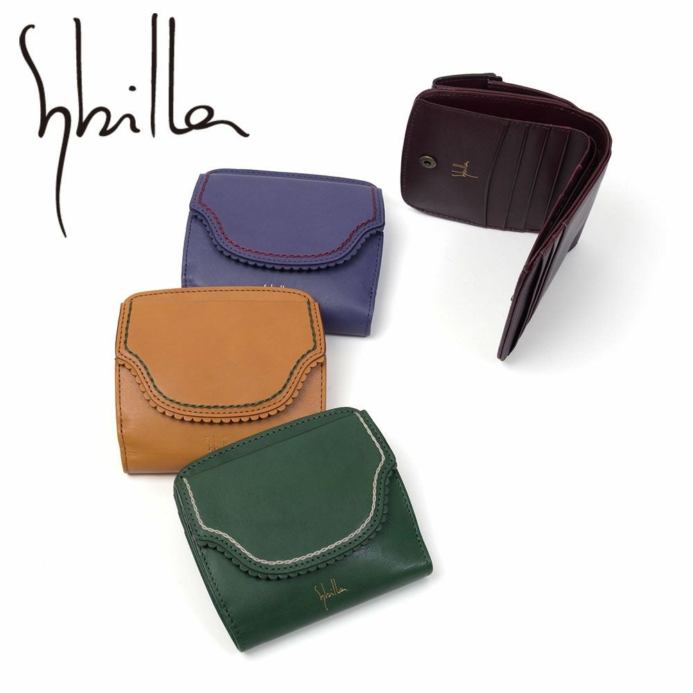 シビラ二つ折り財布sybilla財布本革二つ折り折り財布カデネータレディース四方口小銭入れあり2つ折り財布ブランドミニウォレットウォレットかわいいおしゃれコンパクト5470550