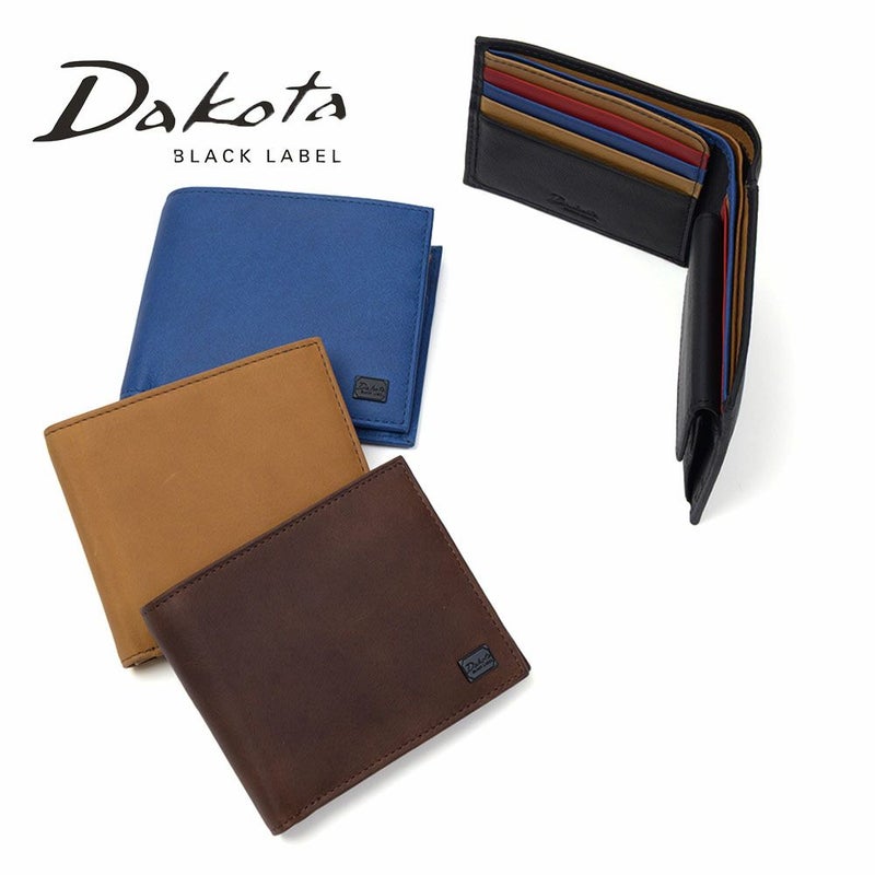 ダコタ財布メンズDakota二つ折り財布メンズワキシー折り財布本革レザー小銭入れ付きコンパクトハーフウォレットブランドイタリア製牛革男性DakotaBLACKLABELダコタブラックレーベル0625910