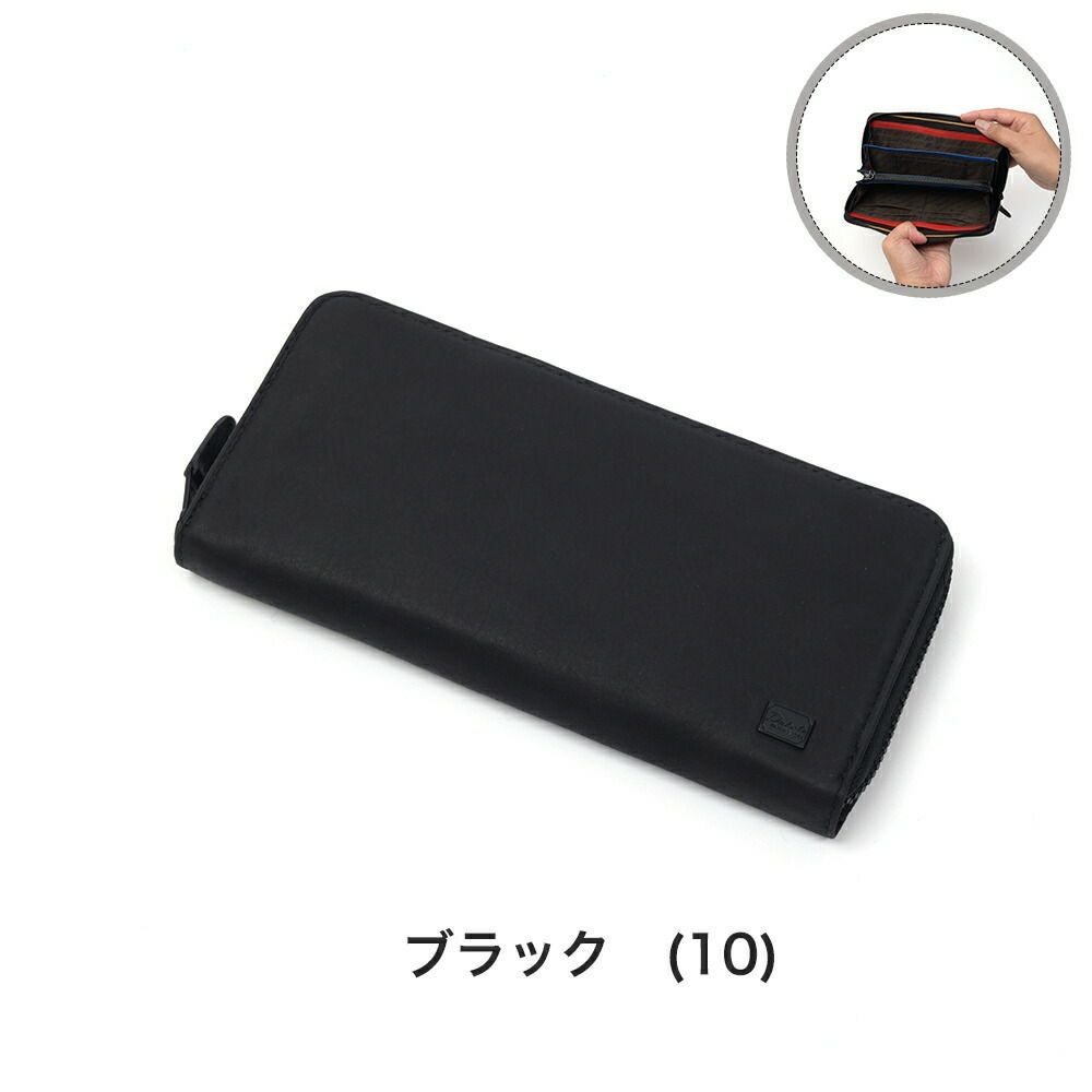 ダコタ長財布Dakota財布長札メンズレディースワキシー札入れラウンドファスナー小銭入れ有り小銭入れ本革レザー大容量ロングウォレットブランドイタリア製牛革ダコタブラックレーベル0625913