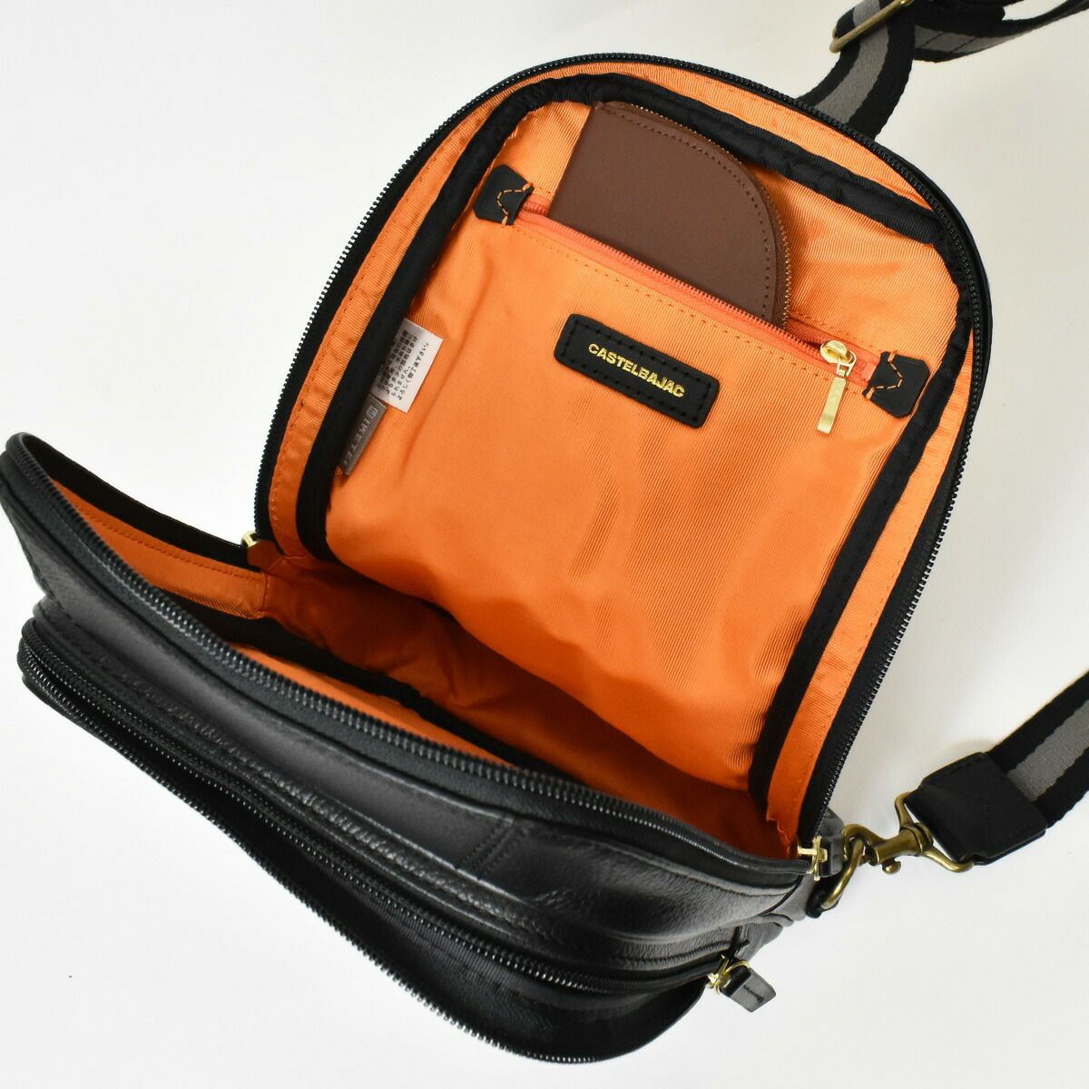 【10%OFFクーポン&P10倍】カステルバジャックCASTELBAJACロンド・シリーズ本革レザーワンショルダーボディバッグボディバックショルダーバッグショルダーバックショルダーメンズ