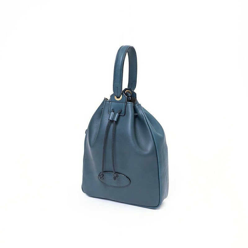 シルバーレイククラブオイルレザーシリーズ巾着型手提げバッグ