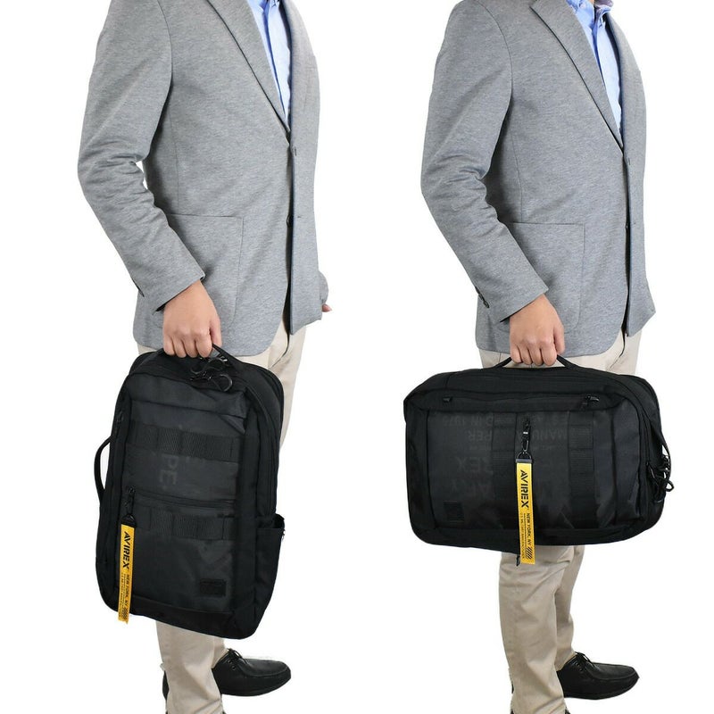 AVIREX(アヴィレックス)スーパーホーネットスクエア型リュックサック19Lビジネスリュック防水リュック撥水リュックPC収納クロコンアカ