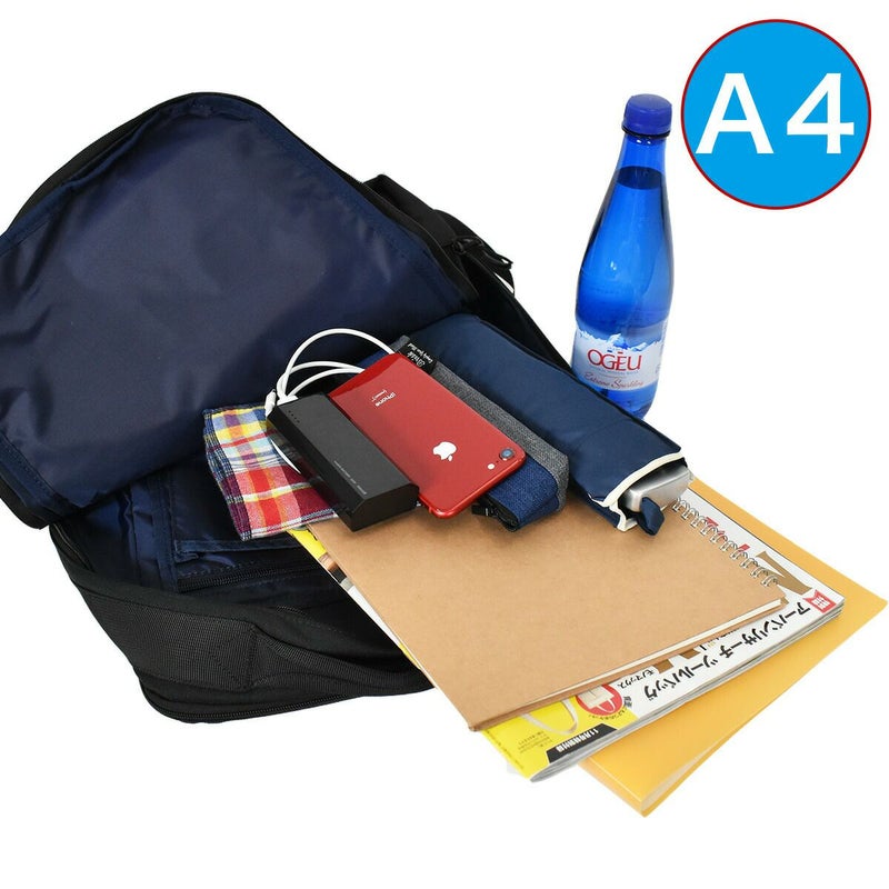 AVIREX(アヴィレックス)スーパーホーネットスクエア型リュックサック19Lビジネスリュック防水リュック撥水リュックPC収納クロコンアカ