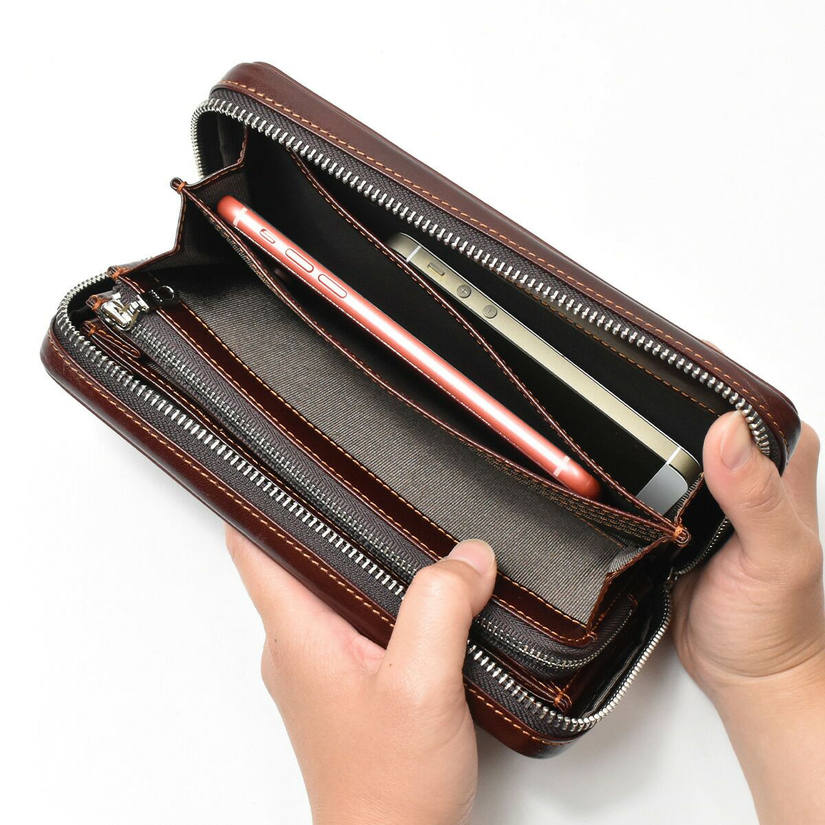 【ポイント最大34倍★6/25限定】ゾナールZONALe長財布財布本革革レザーメンズレディースレンジナRENZINAL字ファスナーラウンドファスナーファスナー付きスマホケース小銭入れ付きブランド蛇腹じゃばら人気大容量大きめギフトプレゼント31087