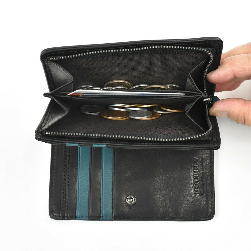 【ポイント最大26倍|10/16限定】DOUBLESダブルスミドルウォレット財布二つ折りメンズレディース二つ折り財布本革革レザースキミング防止RFID2つ折り2つ折り財布ウォレット彼氏折りたたみギフトプレゼント人気ブランドセキュリティDMO-7484