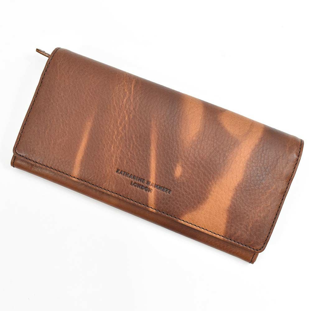 キャサリンハムネットKATHARINEHAMNETTLONDON長財布かぶせ財布本革メンズレディースFLUIDフルイド革レザープレゼント男性人気ブランド大容量薄いかぶせ型おしゃれかっこいい490-59203父の日