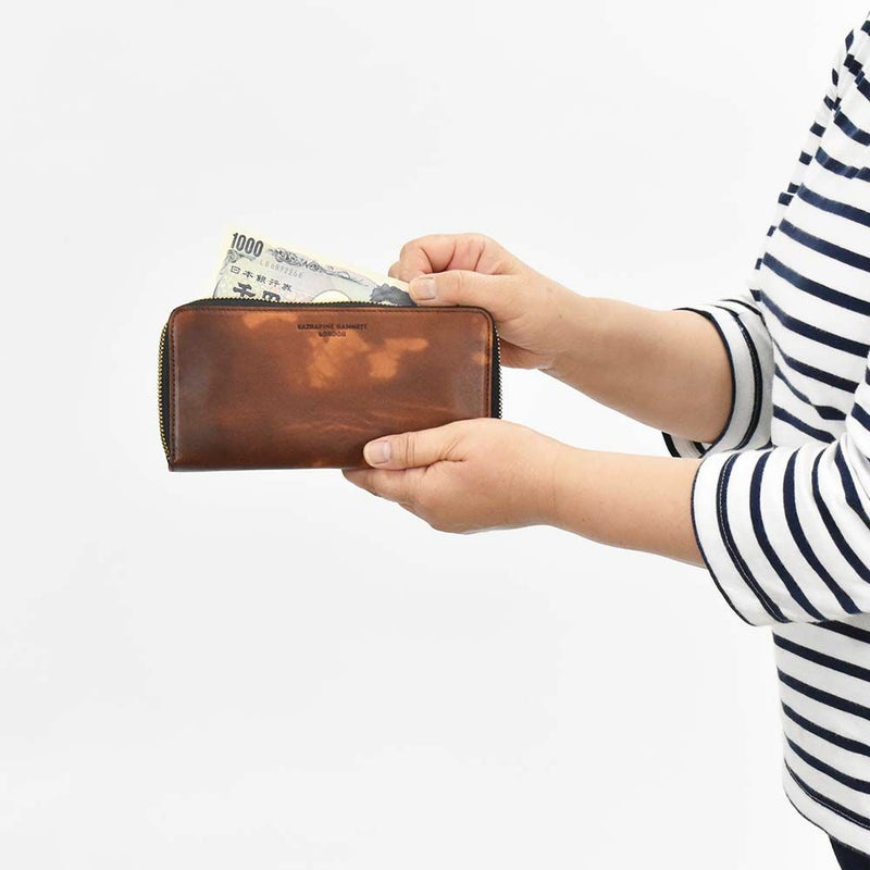 【6/1限定★エントリーで全員12倍】キャサリンハムネットKATHARINEHAMNETTLONDON長財布ラウンドファスナー財布本革メンズレディースFLUIDフルイド革レザープレゼント男性人気ブランド大容量薄いおしゃれファスナー付き490-59203父の日