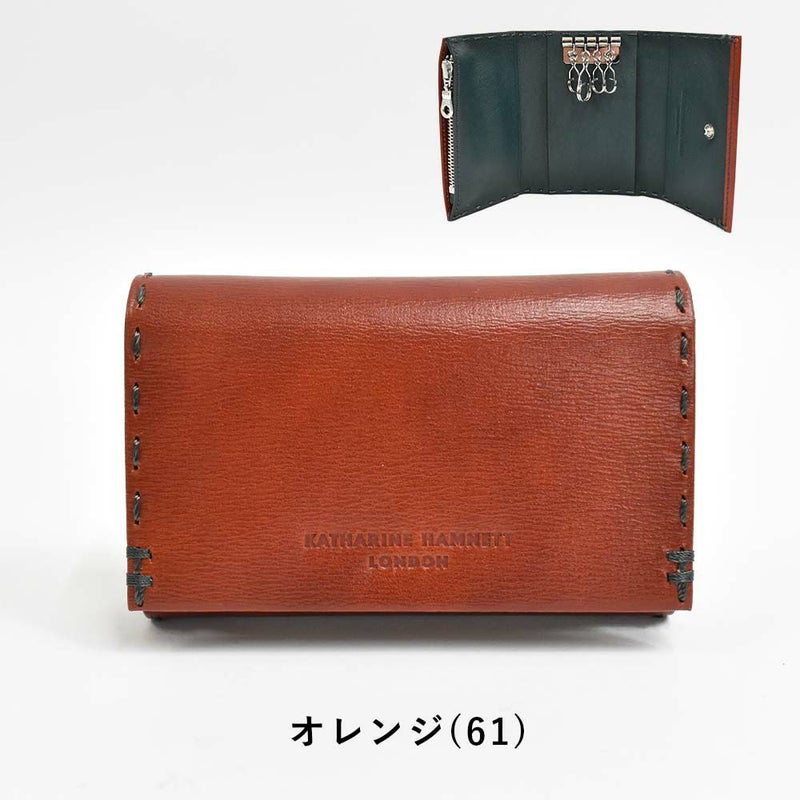 【6/1限定★エントリーで全員12倍】キャサリンハムネットKATHARINEHAMNETTLONDONキーケース小銭入れメンズレディーステーラード2小銭入れ付き本革革レザー鍵ケースキーホルダー4連ブランドおしゃれかっこいいおすすめギフト490-58701父の日