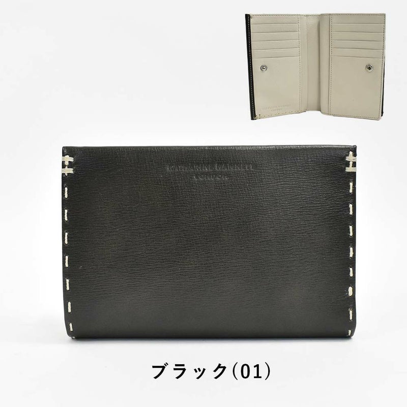 キャサリンハムネットKATHARINEHAMNETTLONDONミドルウォレット財布二つ折り縦長メンズレディーステーラード2二つ折り財布ファスナー本革革レザーブランド2つ折り財布おしゃれかっこいいギフト490-58705父の日