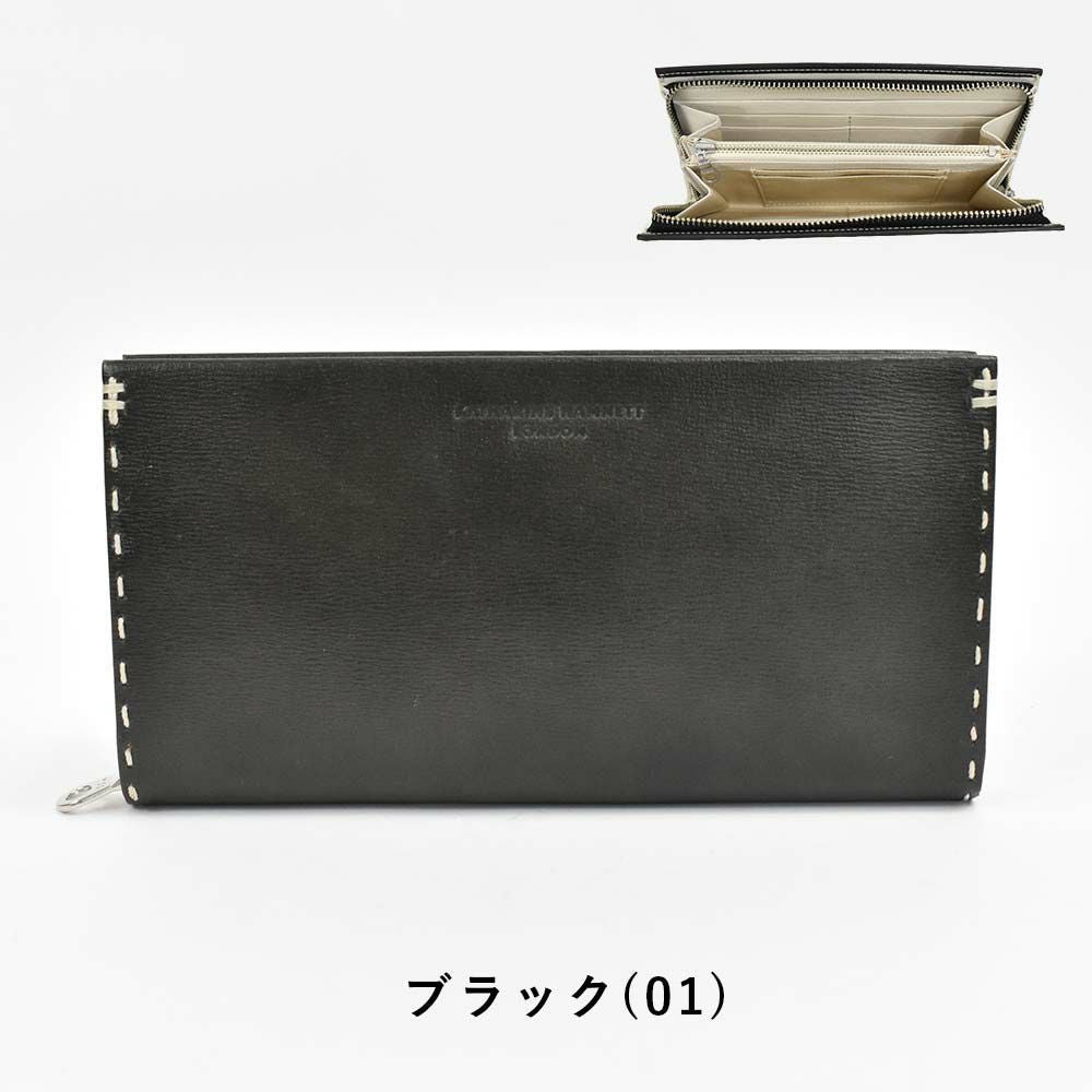 キャサリンハムネットKATHARINEHAMNETTLONDON長財布ラウンドファスナー財布本革メンズレディースカラーテーラード2革レザープレゼント男性人気ブランド大容量薄いおしゃれファスナー付き490-58707父の日