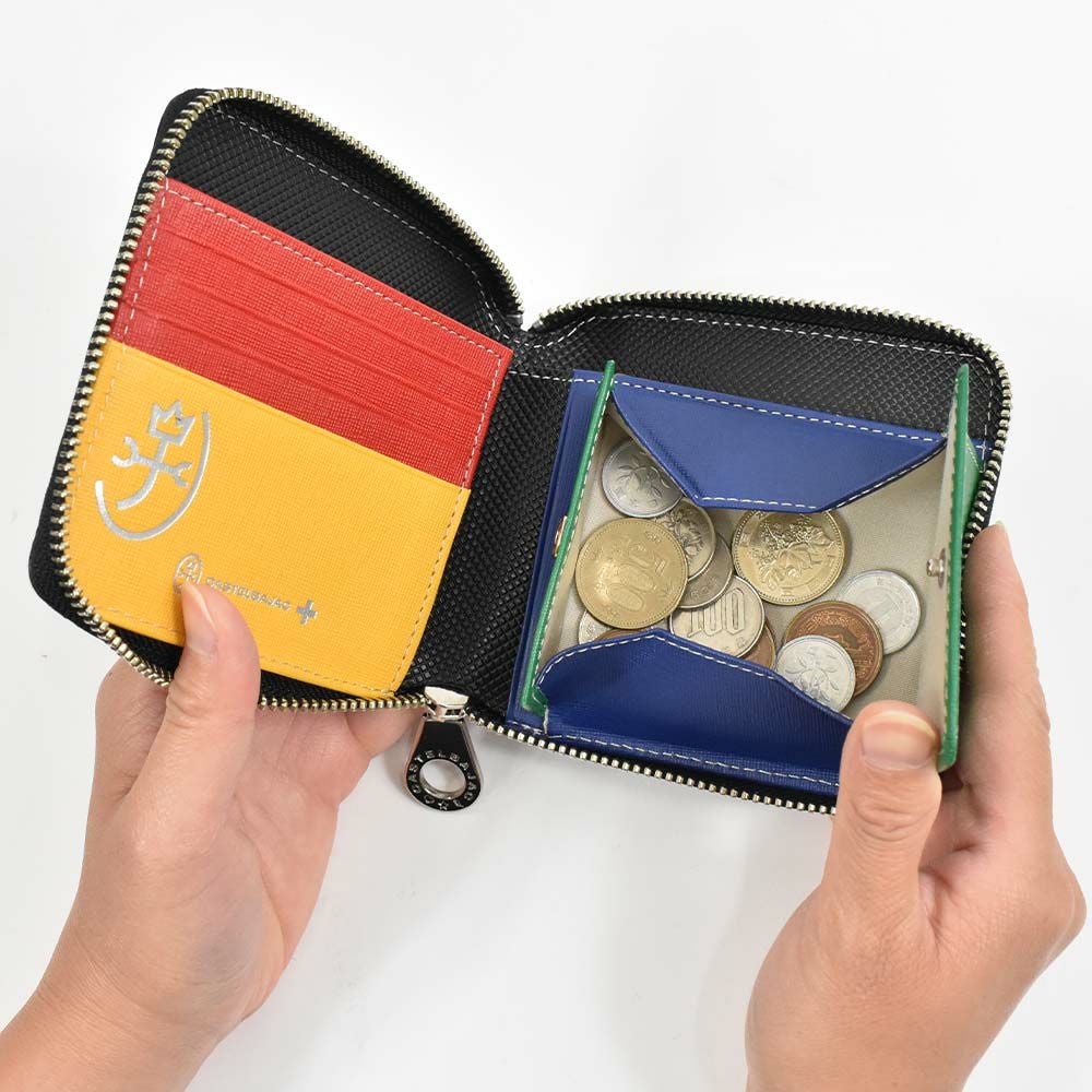 【Rカードでさらに+4倍|6/15限定】カステルバジャック財布二つ折りラウンドファスナーメンズレディーストルクCASTELBAJAC二つ折り財布バジャック本革革レザー2つ折り2つ折り財布ファスナーミドルウォレット人気ブランド薄い096634