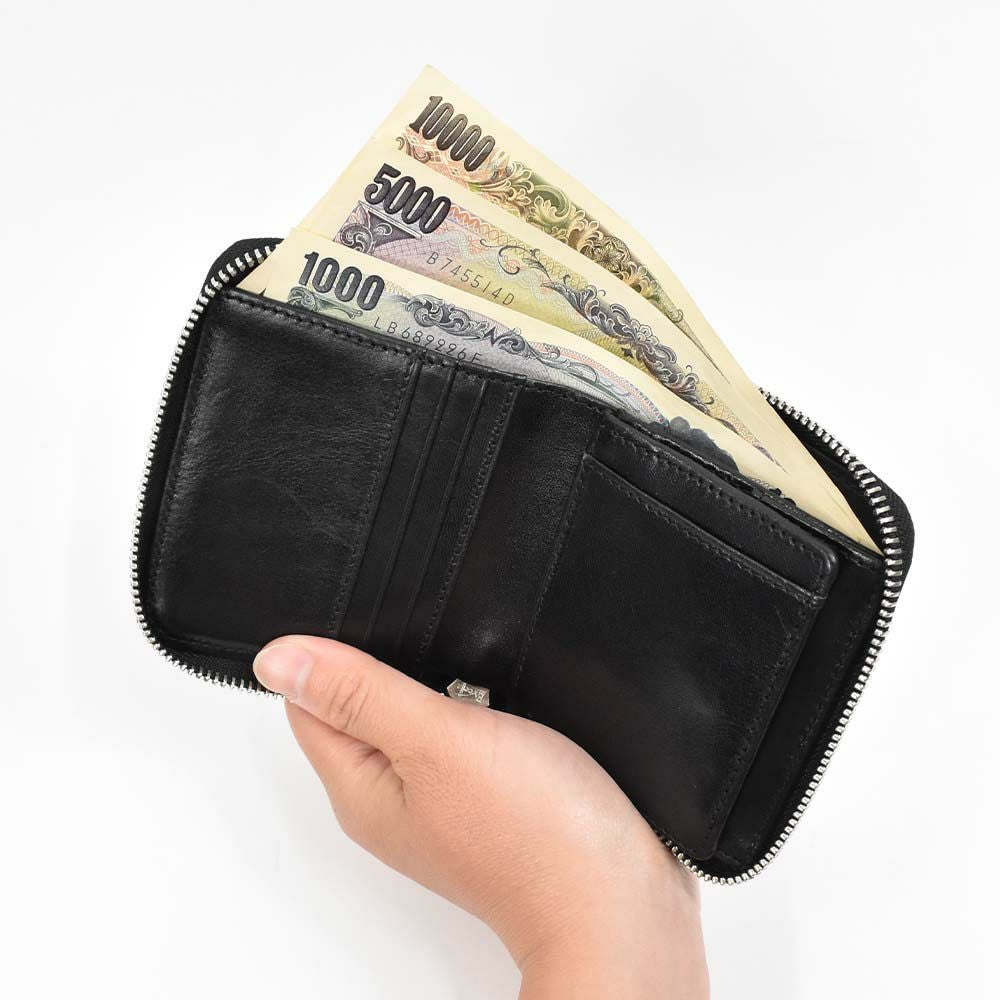 JOYAジョヤ財布二つ折りラウンドファスナーメンズレディース二つ折り財布本革革牛革レザー2つ折り2つ折り財布ファスナーミドルウォレット人気ブランドコンパクトバングラディッシュJ3007