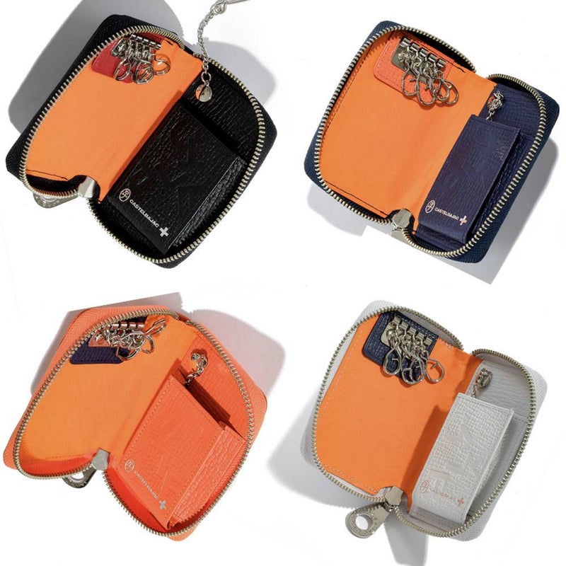 カステルバジャックキーケーススマートキーCASTELBAJACピッコロ本革革レザーメンズレディースラウンドファスナーファスナー付き4連5連コンパクト人気ブランドおしゃれ大容量人気ギフトプレゼント男性女性022612