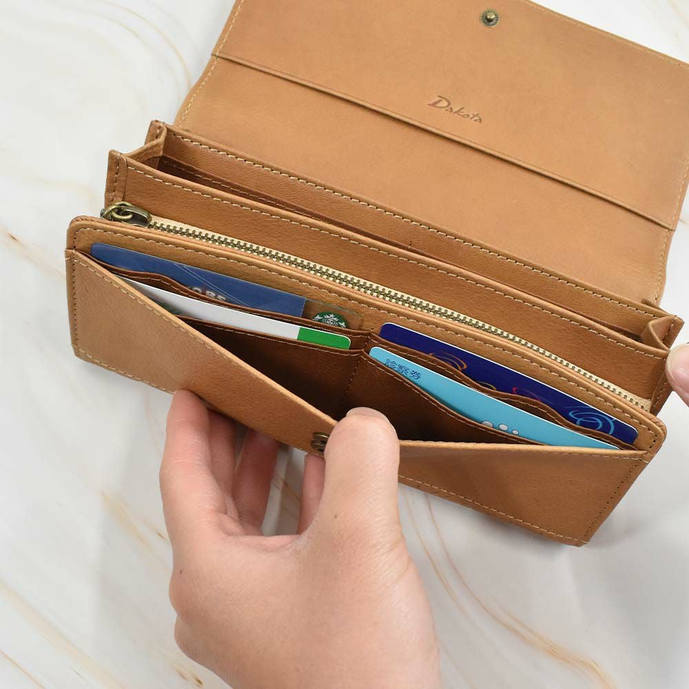 【2021新作】ダコタDakota長財布財布レディースアニマーレかぶせサイフ本革革レザーブランドファスナー人気かわいい大容量小銭入れ薄いアニマル動物30代40代50代大人緑グリーンベージュマスタード0030191