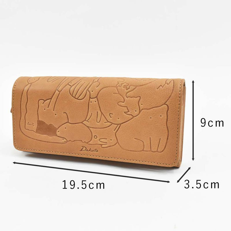 【2021新作】ダコタDakota長財布財布レディースアニマーレかぶせサイフ本革革レザーブランドファスナー人気かわいい大容量小銭入れ薄いアニマル動物30代40代50代大人緑グリーンベージュマスタード0030191