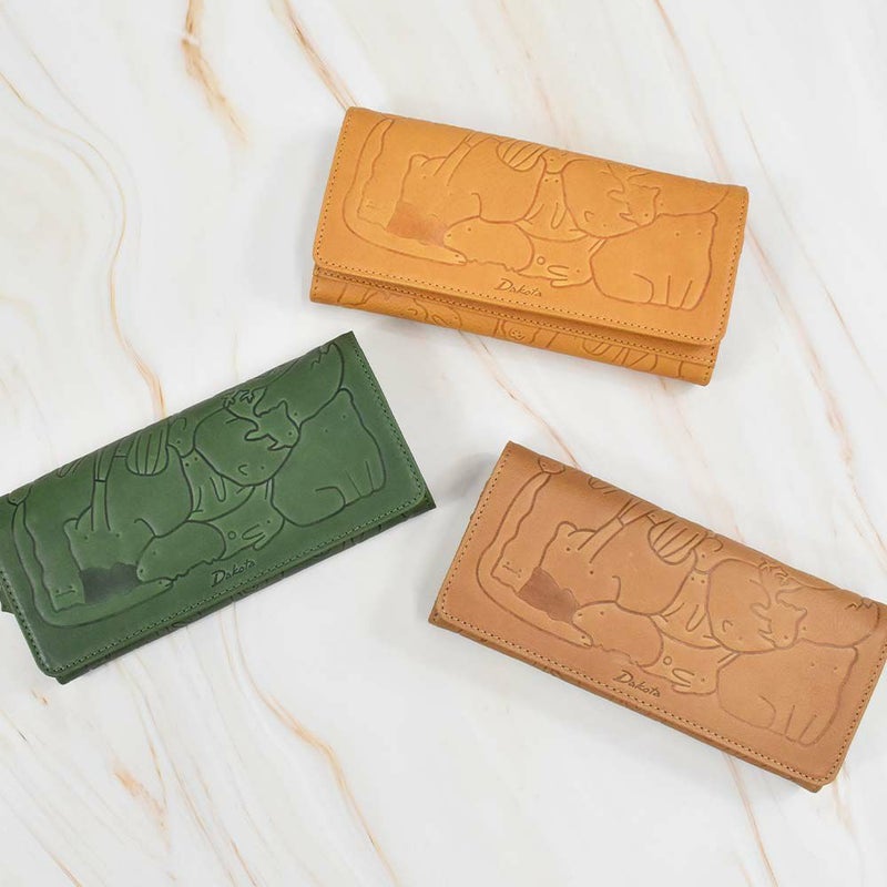 【2021新作】ダコタDakota長財布財布レディースアニマーレかぶせサイフ本革革レザーブランドファスナー人気かわいい大容量小銭入れ薄いアニマル動物30代40代50代大人緑グリーンベージュマスタード0030191