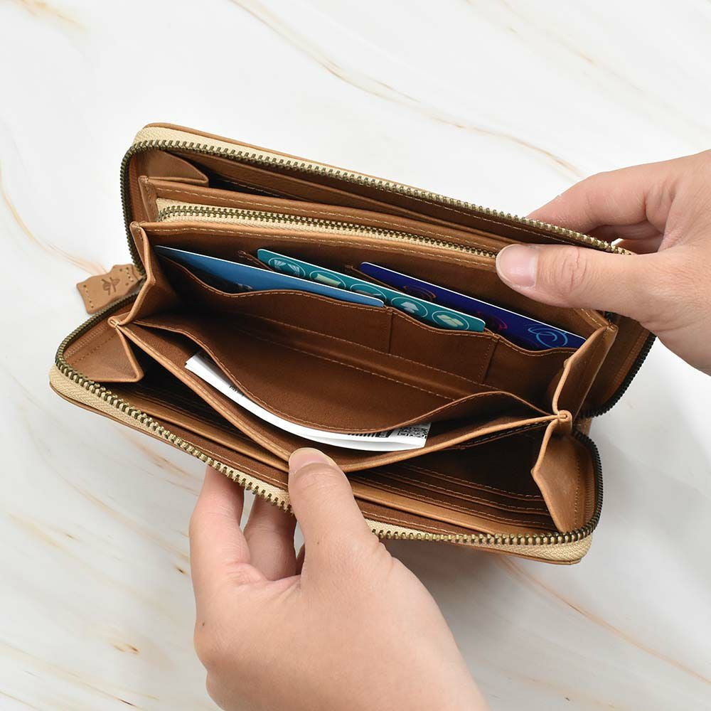 【2021新作】ダコタDakota長財布財布レディースアニマーレラウンドファスナーサイフ本革革レザーブランドファスナーかわいい大容量小銭入れアニマル動物30代40代50代大人緑グリーンベージュマスタード0030192