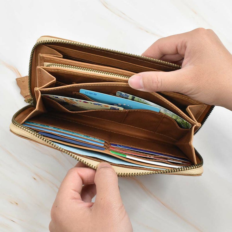 【2021新作】ダコタDakota長財布財布レディースアニマーレラウンドファスナーサイフ本革革レザーブランドファスナーかわいい大容量小銭入れアニマル動物30代40代50代大人緑グリーンベージュマスタード0030192