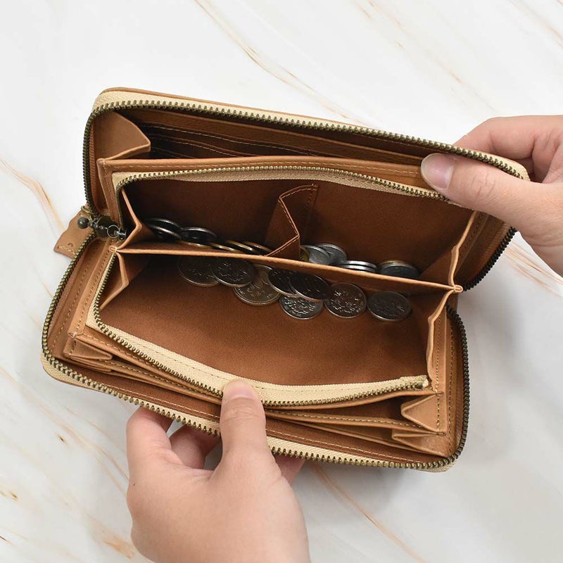 【2021新作】ダコタDakota長財布財布レディースアニマーレラウンドファスナーサイフ本革革レザーブランドファスナーかわいい大容量小銭入れアニマル動物30代40代50代大人緑グリーンベージュマスタード0030192