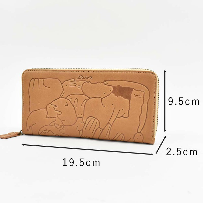 【2021新作】ダコタDakota長財布財布レディースアニマーレラウンドファスナーサイフ本革革レザーブランドファスナーかわいい大容量小銭入れアニマル動物30代40代50代大人緑グリーンベージュマスタード0030192