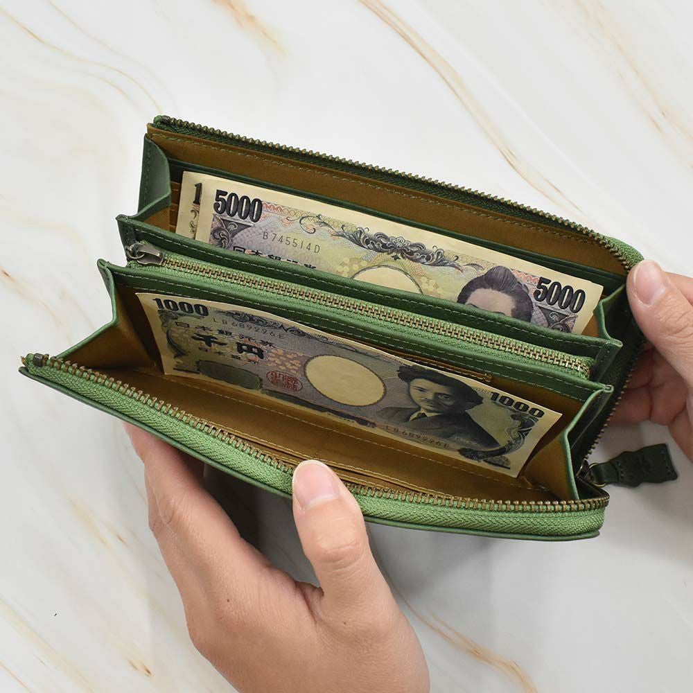 【2021新作】ダコタDakota長財布財布レディースアニマーレL字ファスナーサイフ本革革レザーブランドファスナー薄いかわいい大容量小銭入れアニマル動物30代40代50代緑グリーンベージュマスタード0030193