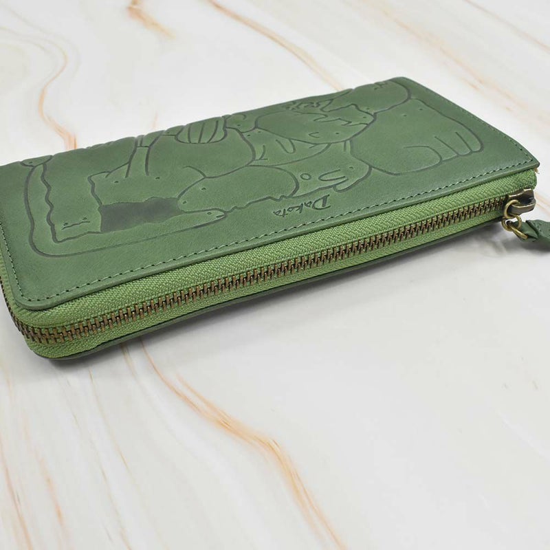 【2021新作】ダコタDakota長財布財布レディースアニマーレL字ファスナーサイフ本革革レザーブランドファスナー薄いかわいい大容量小銭入れアニマル動物30代40代50代緑グリーンベージュマスタード0030193