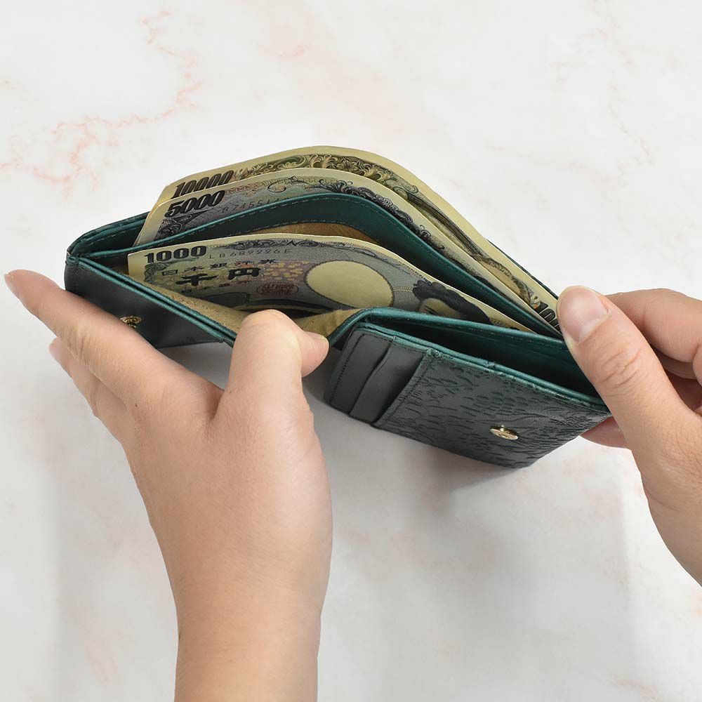 【2021新作】ダコタDakota財布二つ折りレディースミモザ二つ折り財布ミニ財布小銭入れボックス型BOX型サイフ本革革レザー2つ折り2つ折り財布ブランドファスナー人気かわいいコンパクト花柄ボタニカル0030250