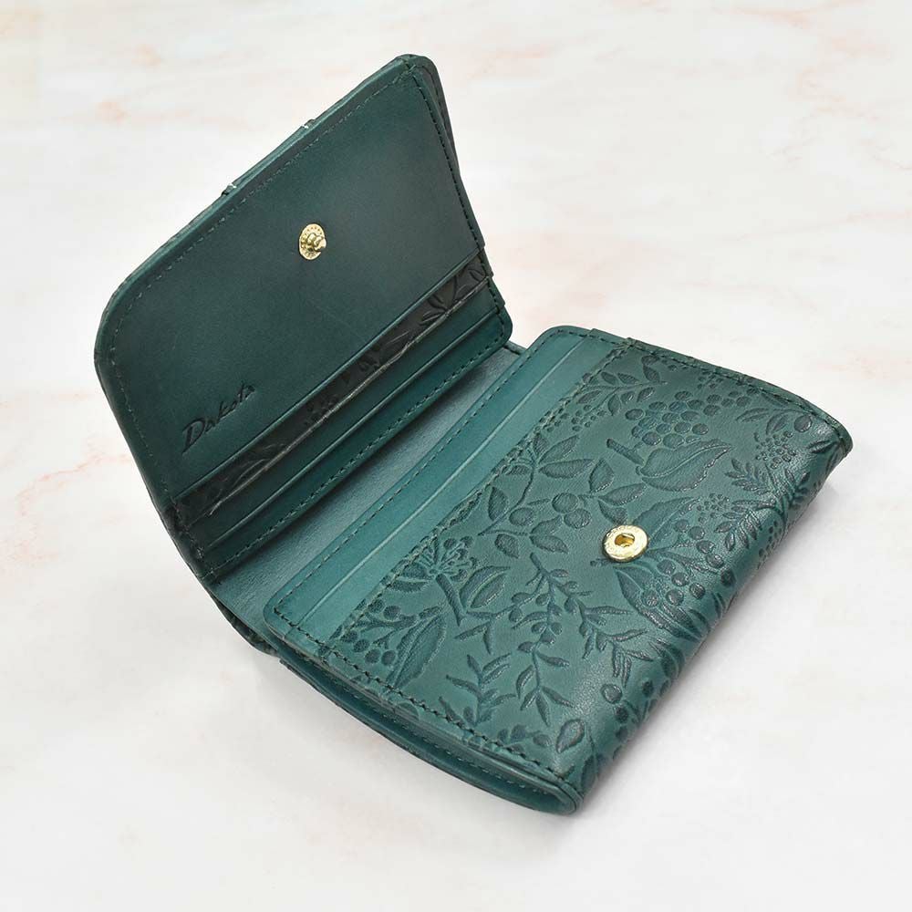 【2021新作】ダコタDakota財布二つ折りレディースミモザ二つ折り財布ミニ財布小銭入れボックス型BOX型サイフ本革革レザー2つ折り2つ折り財布ブランドファスナー人気かわいいコンパクト花柄ボタニカル0030250