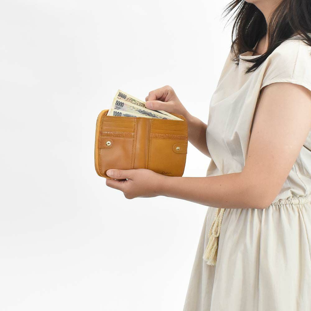 【2021新作】ダコタDakota財布二つ折りレディースミモザ二つ折り財布ミニ財布小銭入れファスナーサイフ本革革レザー2つ折り2つ折り財布ブランドおしゃれ人気かわいいコンパクト花柄ボタニカル0030251