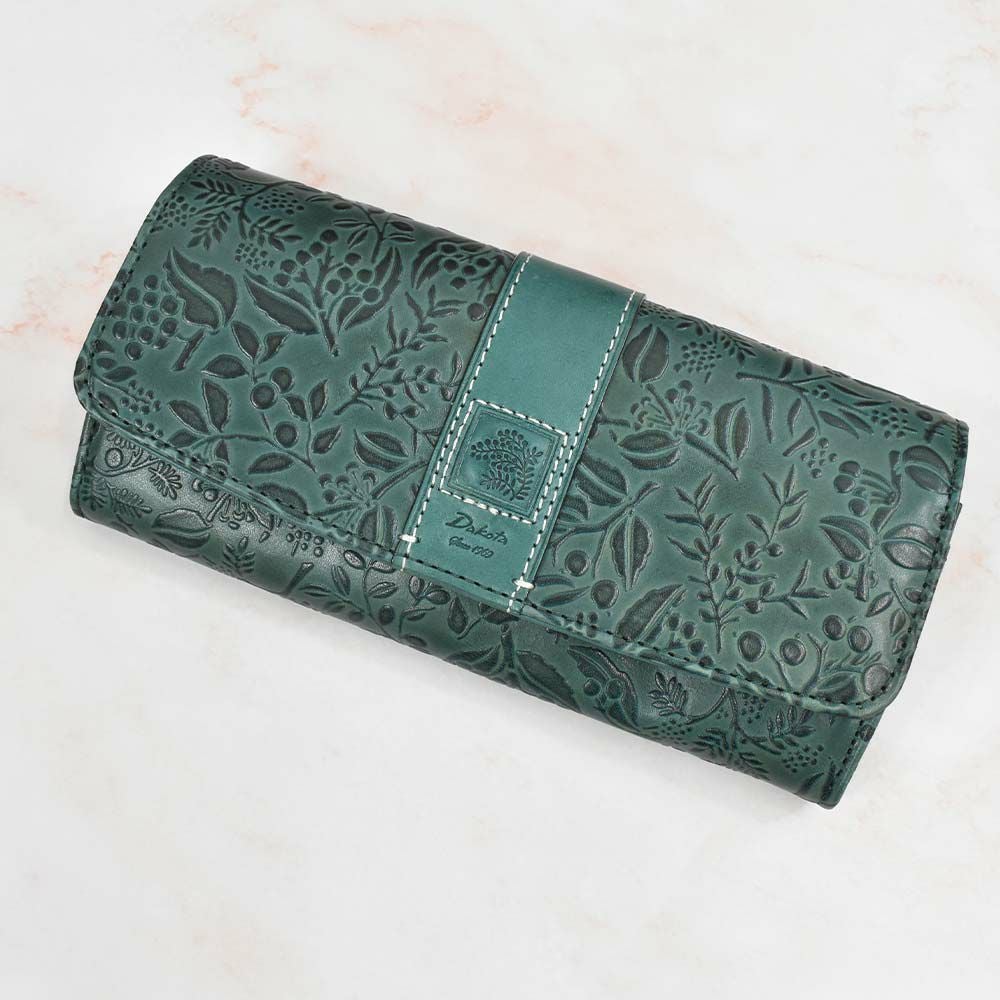 【2021新作】ダコタDakota長財布財布レディースミモザかぶせサイフ本革革レザー大容量ブランドおしゃれ人気かわいい花柄ボタニカル30代40代50代大人オレンジチョコマスタードブルー0030252