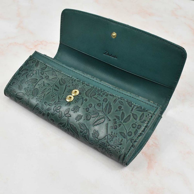 【2021新作】ダコタDakota長財布財布レディースミモザかぶせサイフ本革革レザー大容量ブランドおしゃれ人気かわいい花柄ボタニカル30代40代50代大人オレンジチョコマスタードブルー0030252