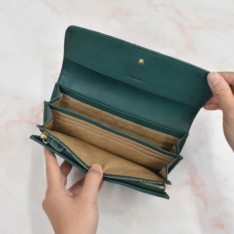 【2021新作】ダコタDakota長財布財布レディースミモザかぶせサイフ本革革レザー大容量ブランドおしゃれ人気かわいい花柄ボタニカル30代40代50代大人オレンジチョコマスタードブルー0030252