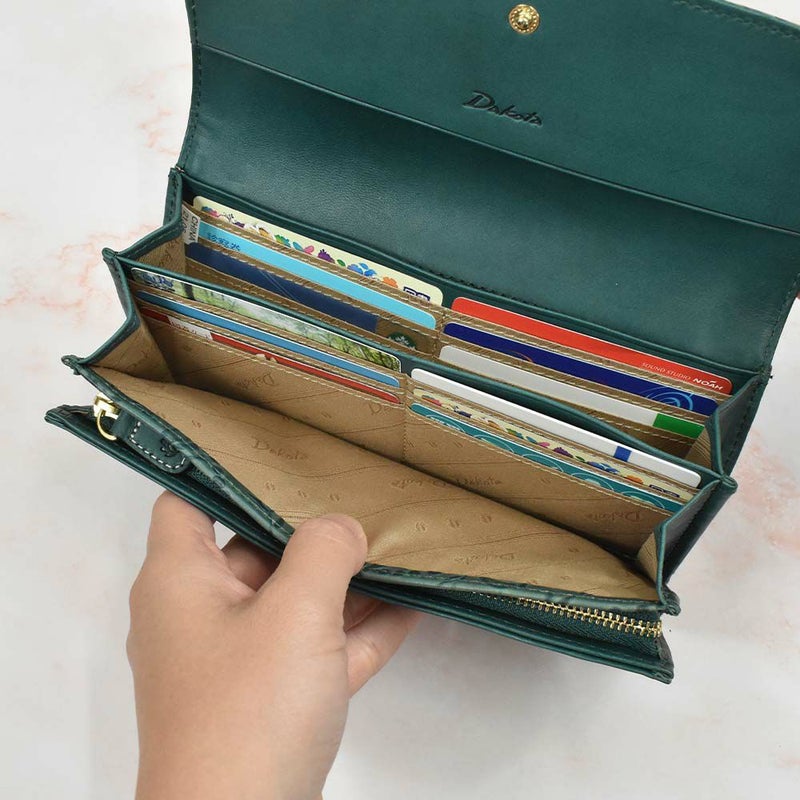 【2021新作】ダコタDakota長財布財布レディースミモザかぶせサイフ本革革レザー大容量ブランドおしゃれ人気かわいい花柄ボタニカル30代40代50代大人オレンジチョコマスタードブルー0030252