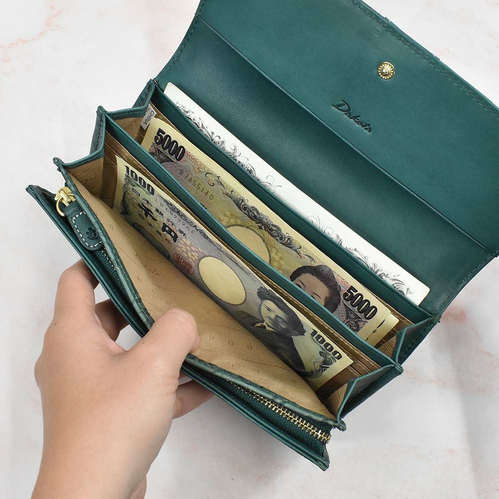 【2021新作】ダコタDakota長財布財布レディースミモザかぶせサイフ本革革レザー大容量ブランドおしゃれ人気かわいい花柄ボタニカル30代40代50代大人オレンジチョコマスタードブルー0030252