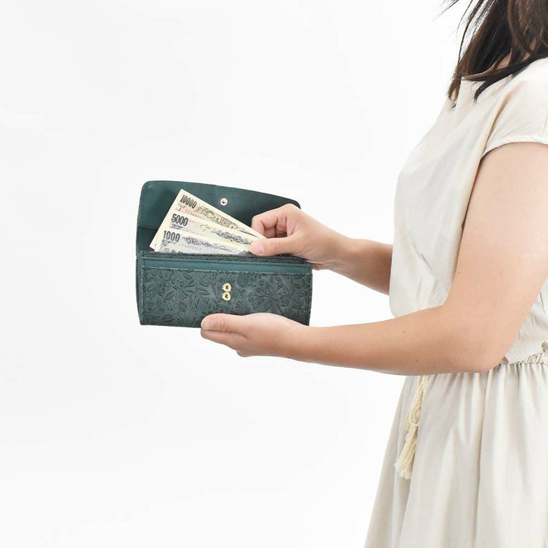 【2021新作】ダコタDakota長財布財布レディースミモザかぶせサイフ本革革レザー大容量ブランドおしゃれ人気かわいい花柄ボタニカル30代40代50代大人オレンジチョコマスタードブルー0030252