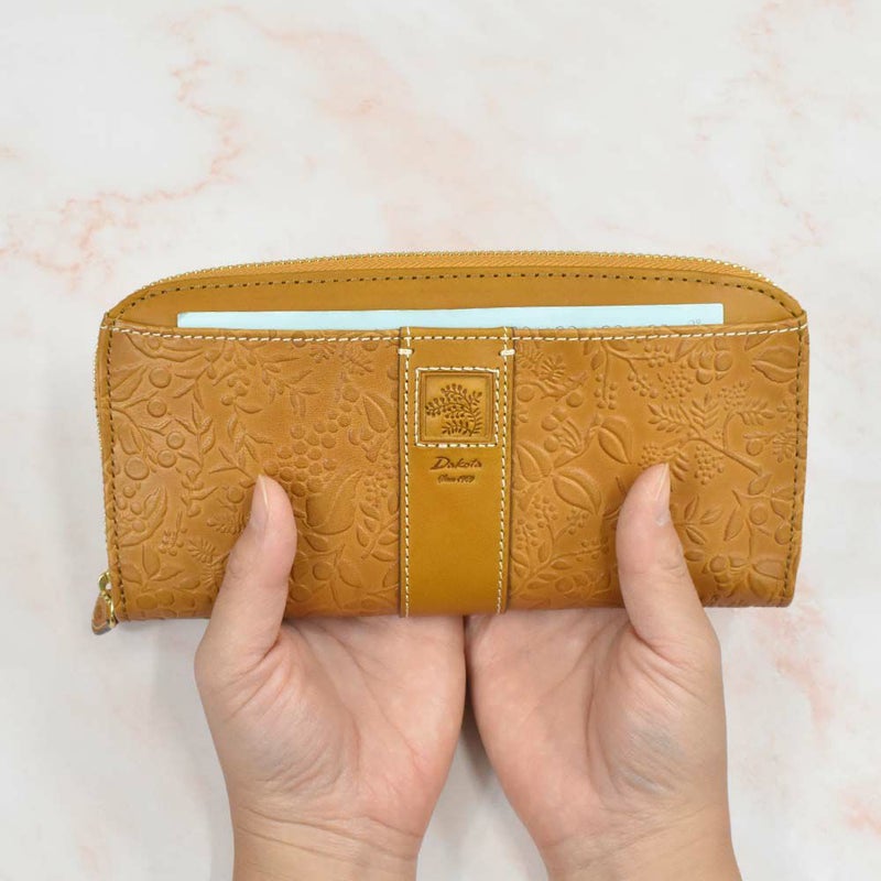 【エントリーで更に最大+8倍|7/15】【2021新作】ダコタDakota長財布財布レディースミモザラウンドファスナーレディース財布レディース長財布本革革レザー大容量ブランドおしゃれかわいい花柄ボタニカル30代40代50代大人女性使いやすい0030253