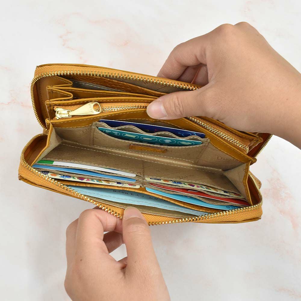 【エントリーで更に最大+8倍|7/15】【2021新作】ダコタDakota長財布財布レディースミモザラウンドファスナーレディース財布レディース長財布本革革レザー大容量ブランドおしゃれかわいい花柄ボタニカル30代40代50代大人女性使いやすい0030253