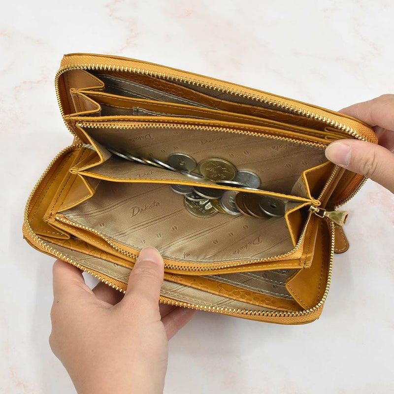 【エントリーで更に最大+8倍|7/15】【2021新作】ダコタDakota長財布財布レディースミモザラウンドファスナーレディース財布レディース長財布本革革レザー大容量ブランドおしゃれかわいい花柄ボタニカル30代40代50代大人女性使いやすい0030253