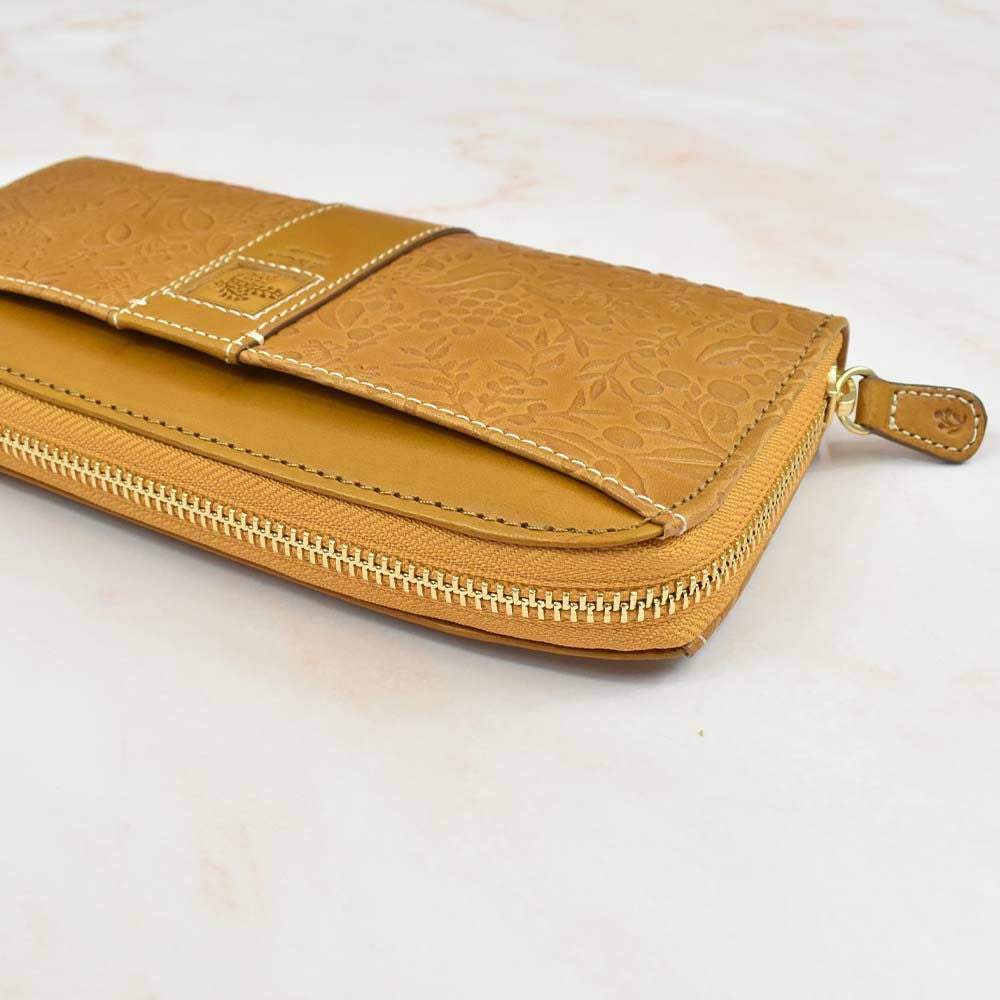 【エントリーで更に最大+8倍|7/15】【2021新作】ダコタDakota長財布財布レディースミモザラウンドファスナーレディース財布レディース長財布本革革レザー大容量ブランドおしゃれかわいい花柄ボタニカル30代40代50代大人女性使いやすい0030253